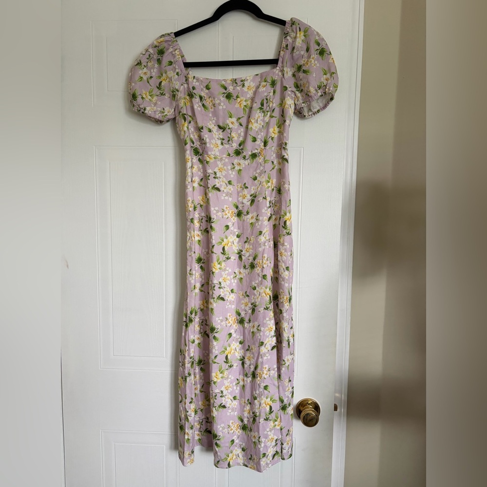 Ever New Carson Linen Lilac Petite Midi Dress